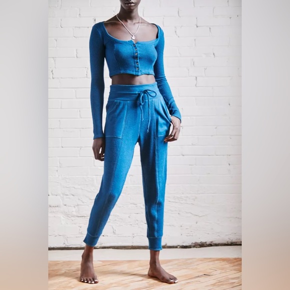 Urban Outfitters Pants - Urban Outfitters Out From Under Blue Thermal Jogger Pant size Small EUC